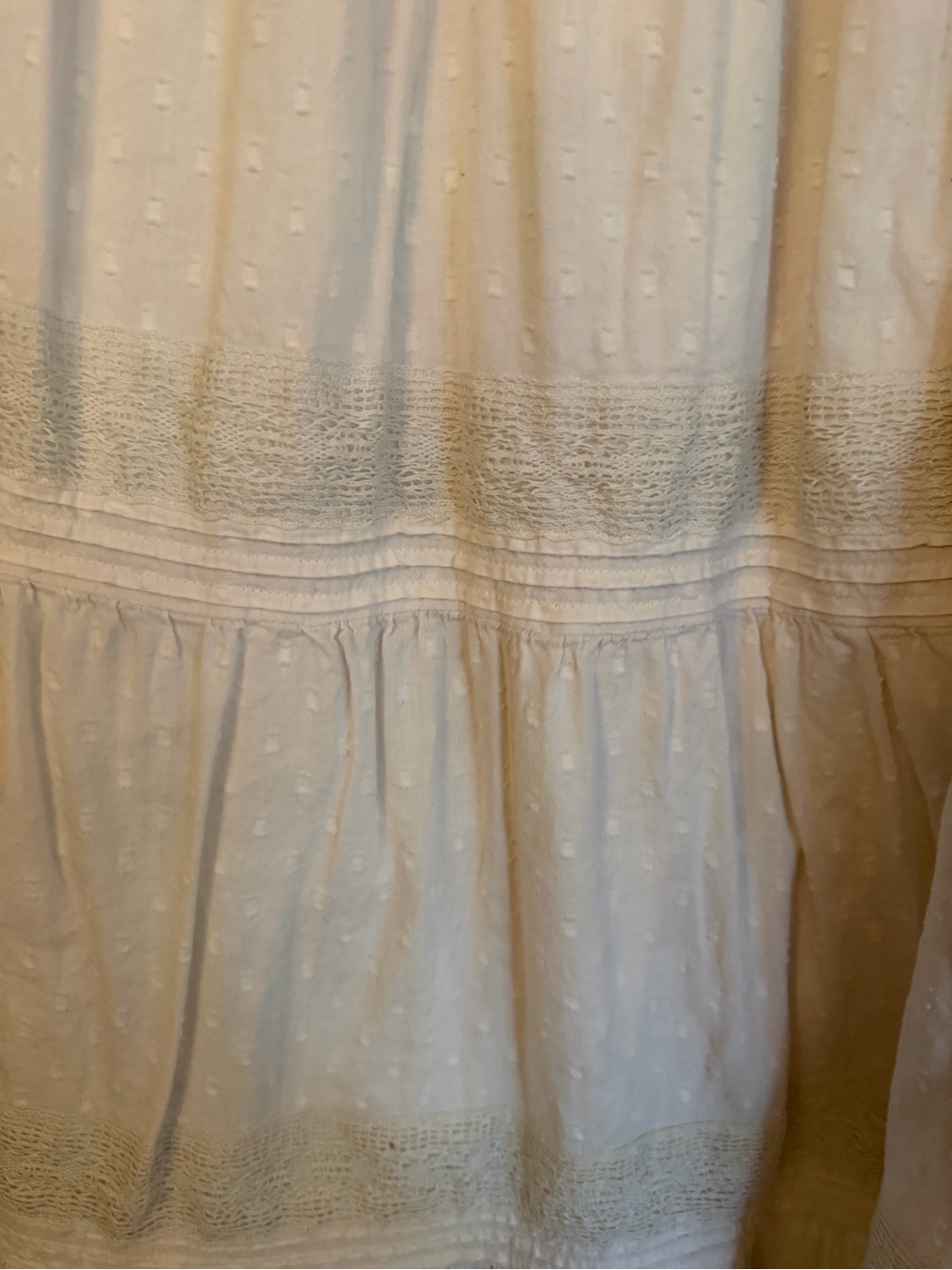 Old Navy Cream Pintuck Clip-Dot Mini Swing Dress Boho Cottagecore - Size 3X - Picture 3 of 5